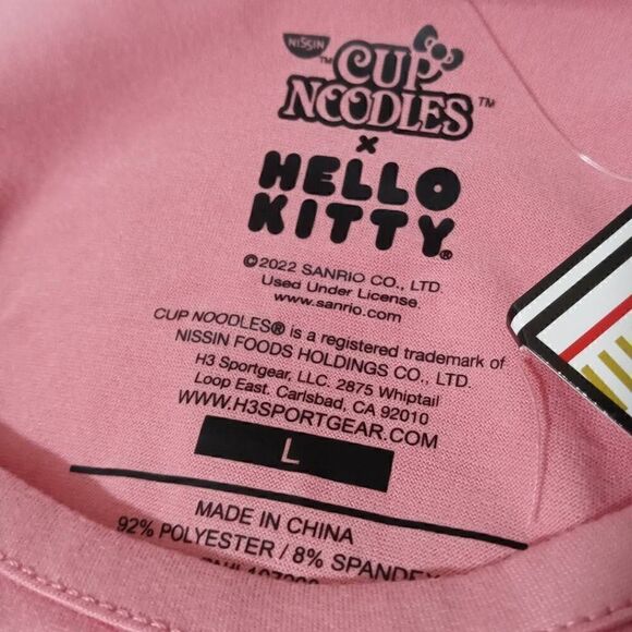 Hello Kitty Sanrio X Nissin Pajama Set Pink Plaid Large -A - Picture 5 of 5